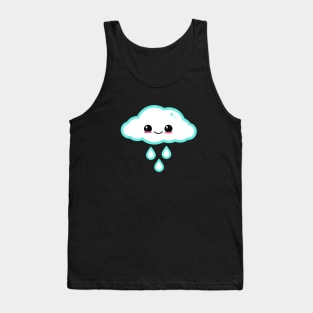 Turquoise Kawaii Cloud Tank Top